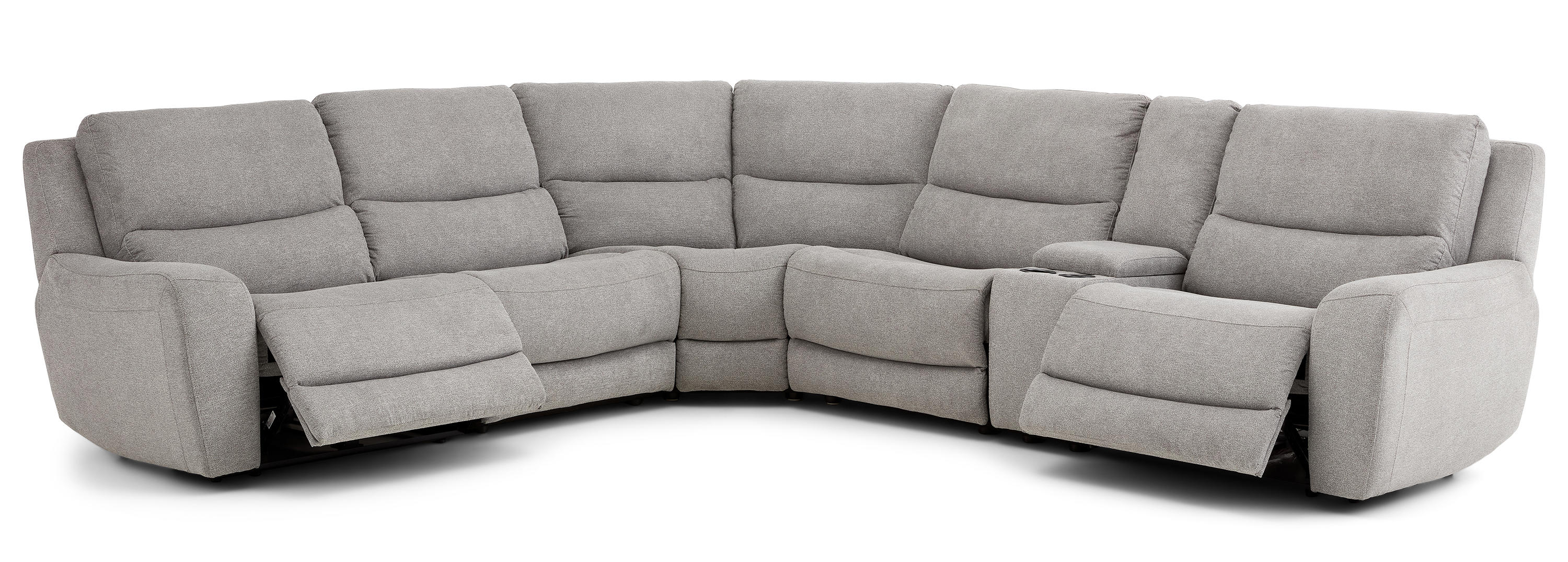 チンバウ  CONTEMPORANEA Power Recline Sectional with Integrated Cup Holders AN WAH