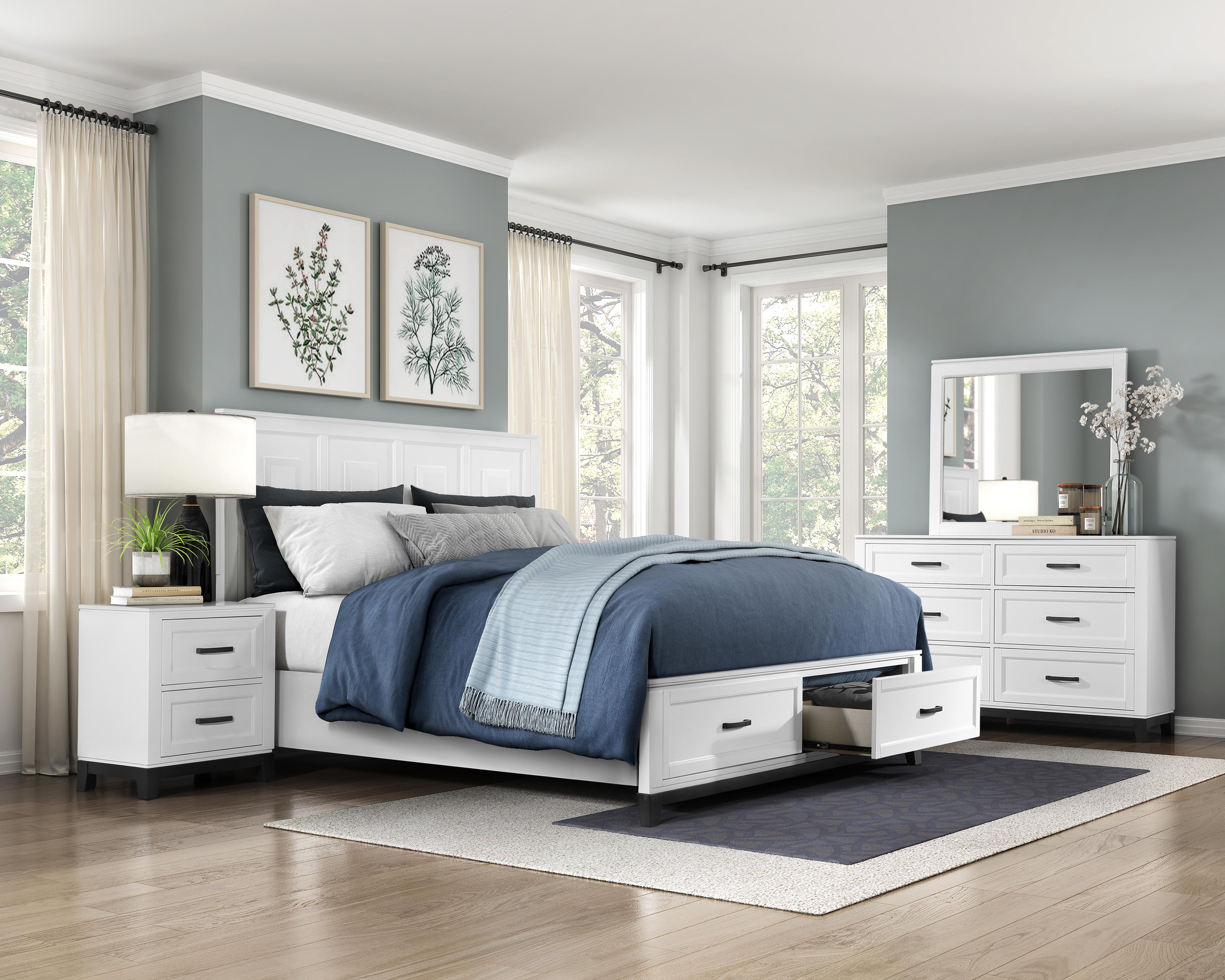 Series 1450 Bedroom Set - Queen Mazin *1450WH-Q | Tanguay