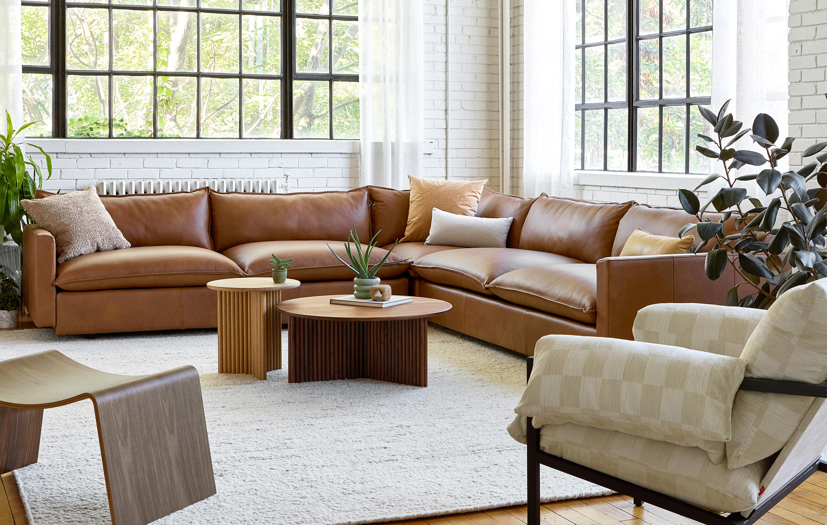 ✦SACLA✦ Enola-Exclusive 4 Piece Sectional - Sepia - Right Facing