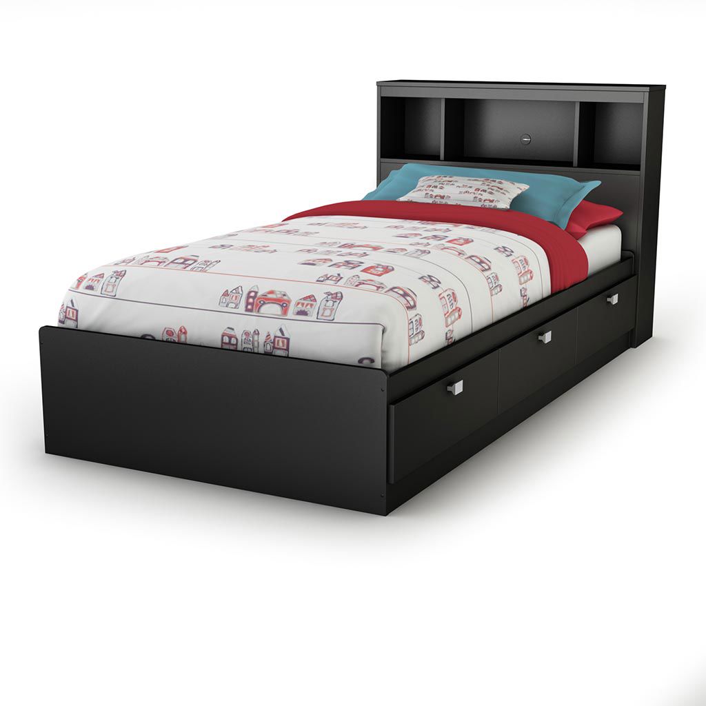 Spark Mates Platform Storage Bed with 3 Drawers