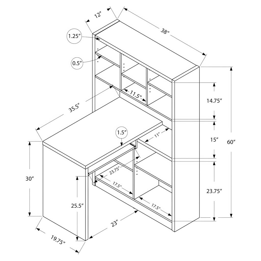 Bureau de travail en coin