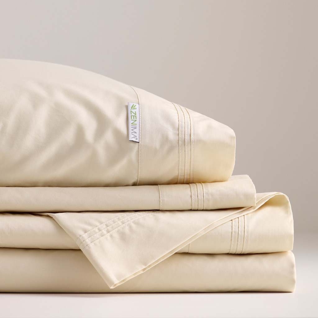 Bamboo sheet set, Egyptian cotton queen-size bed