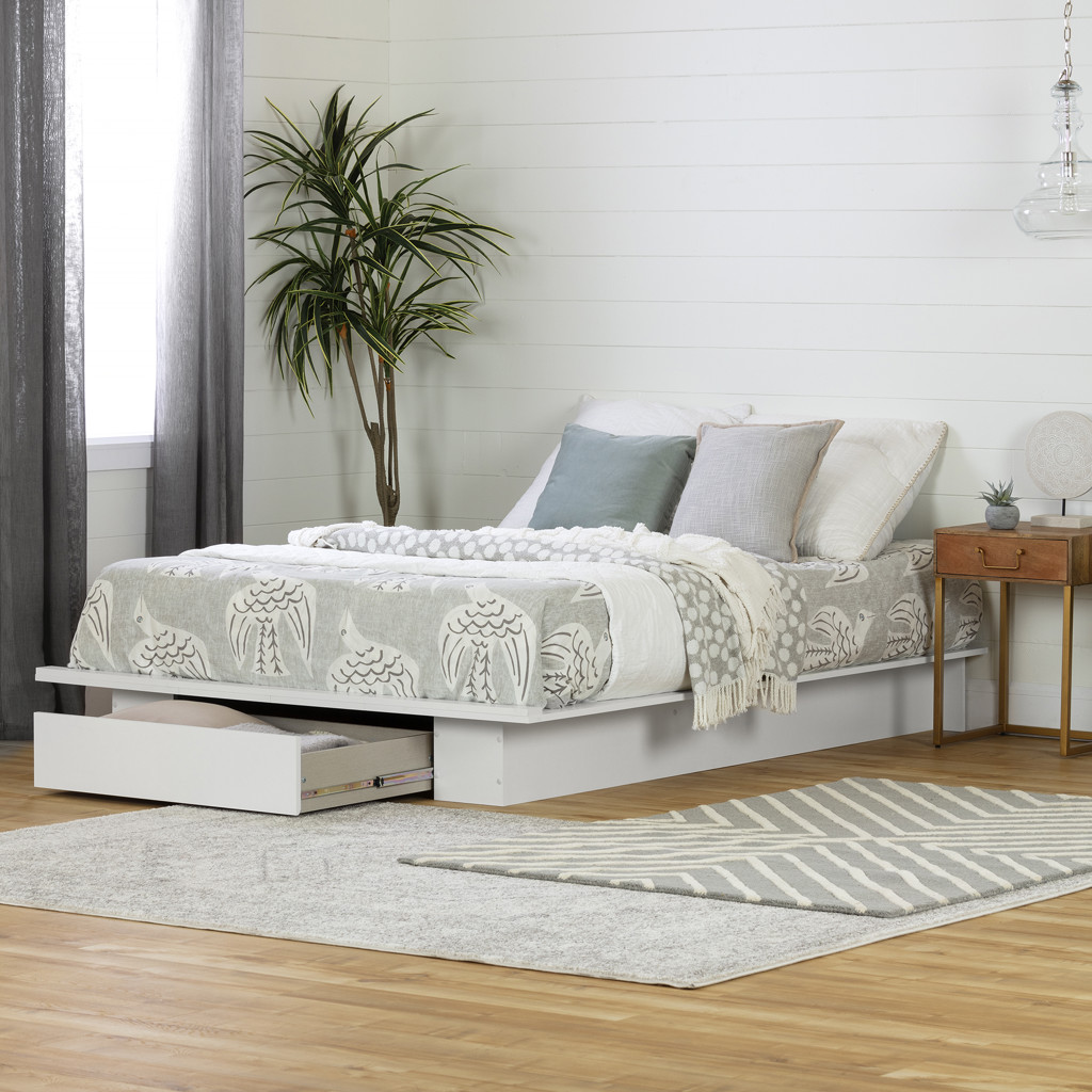 Holland Collection Platform Bed Base with Drawer 54-60
