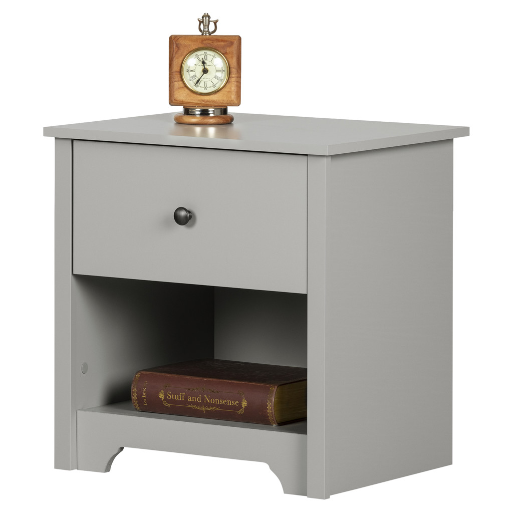 Vito 1-Drawer Nightstand with Storage - Soft Grey