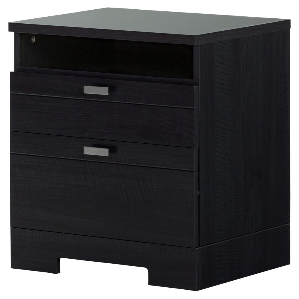 Reevo Nightstand with Drawers and Cord Catcher