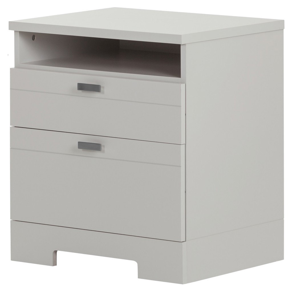 Reevo Nightstand with Drawers and Cord Catcher