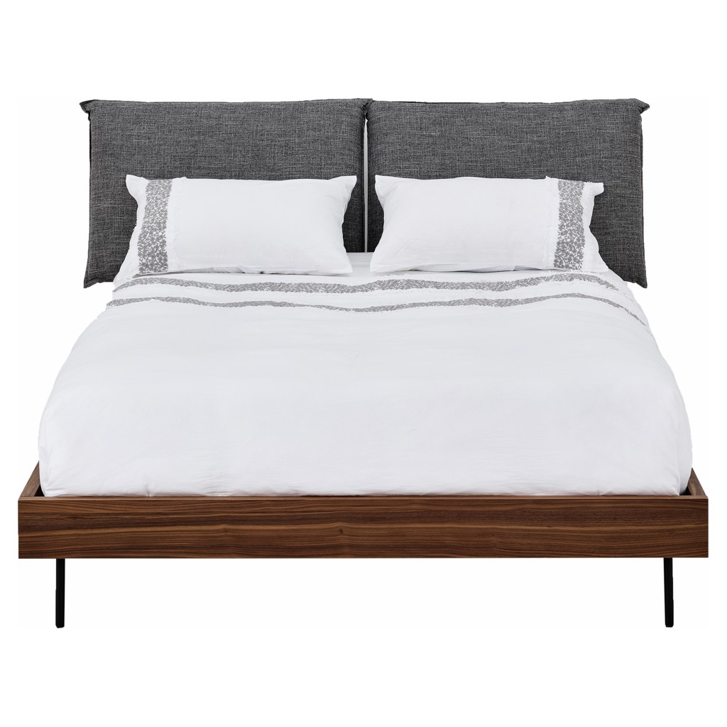 Platform Bed With Fabric Headboard (Queen)