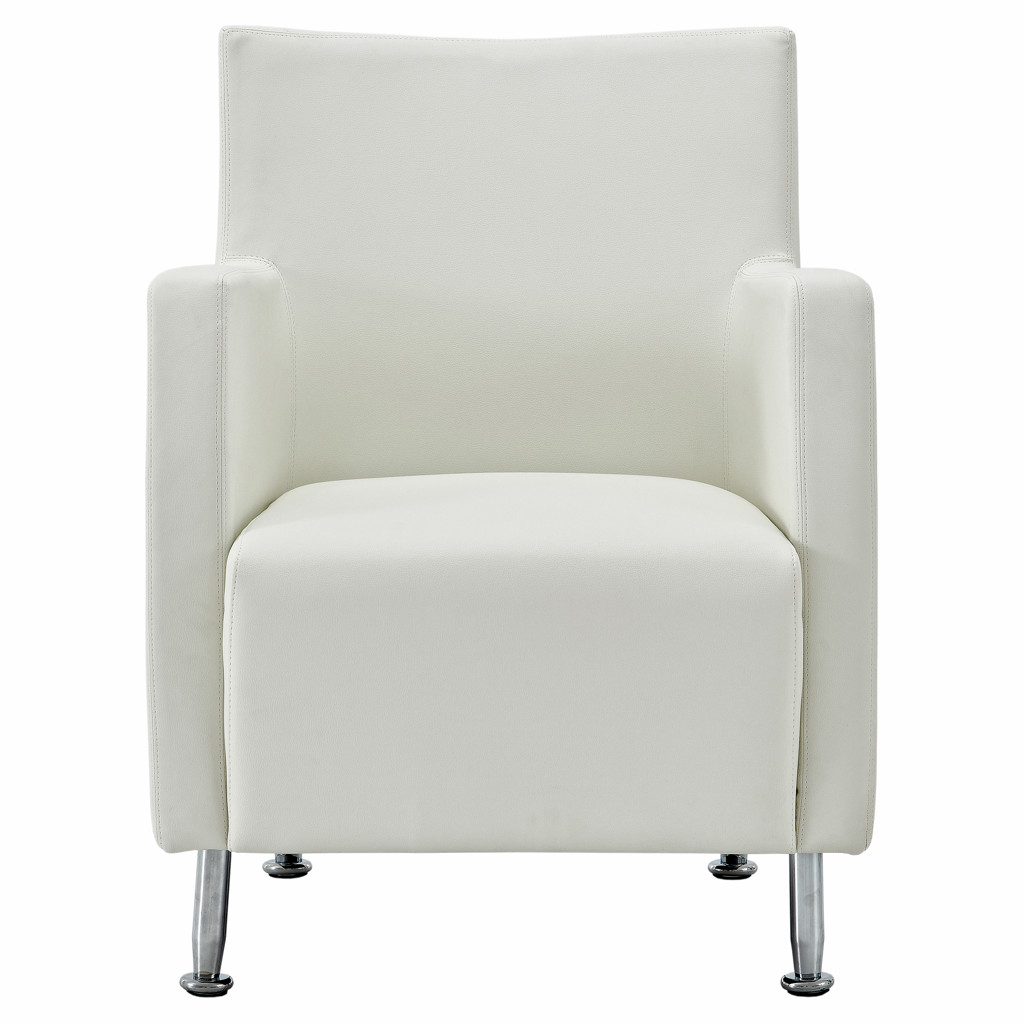 White Faux leather armchair