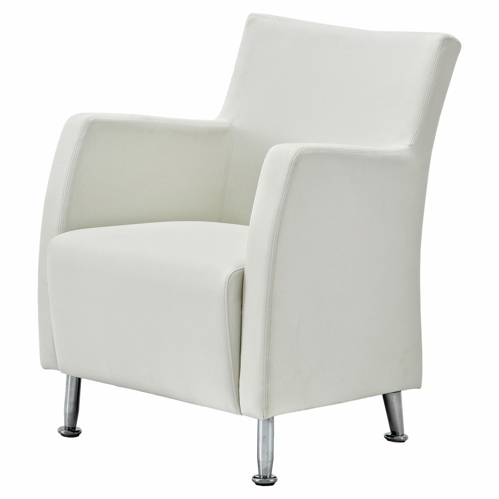 White Faux leather armchair