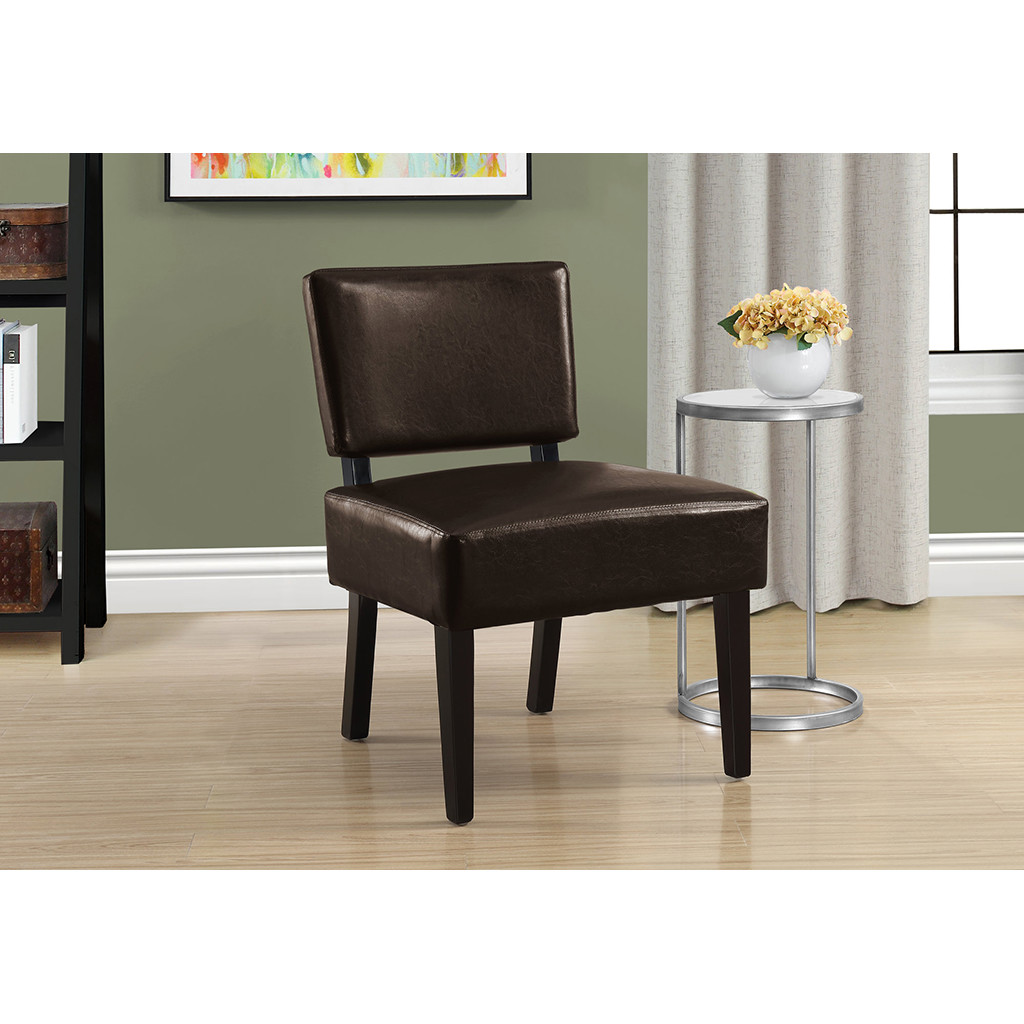 Faux leather accent chair