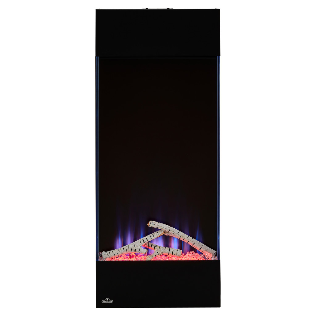 Vertical electric fireplace