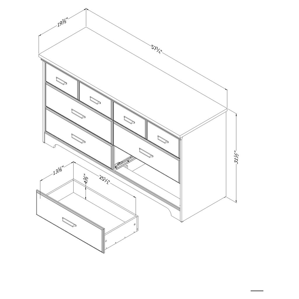 Commode double 6 tiroirs Versa