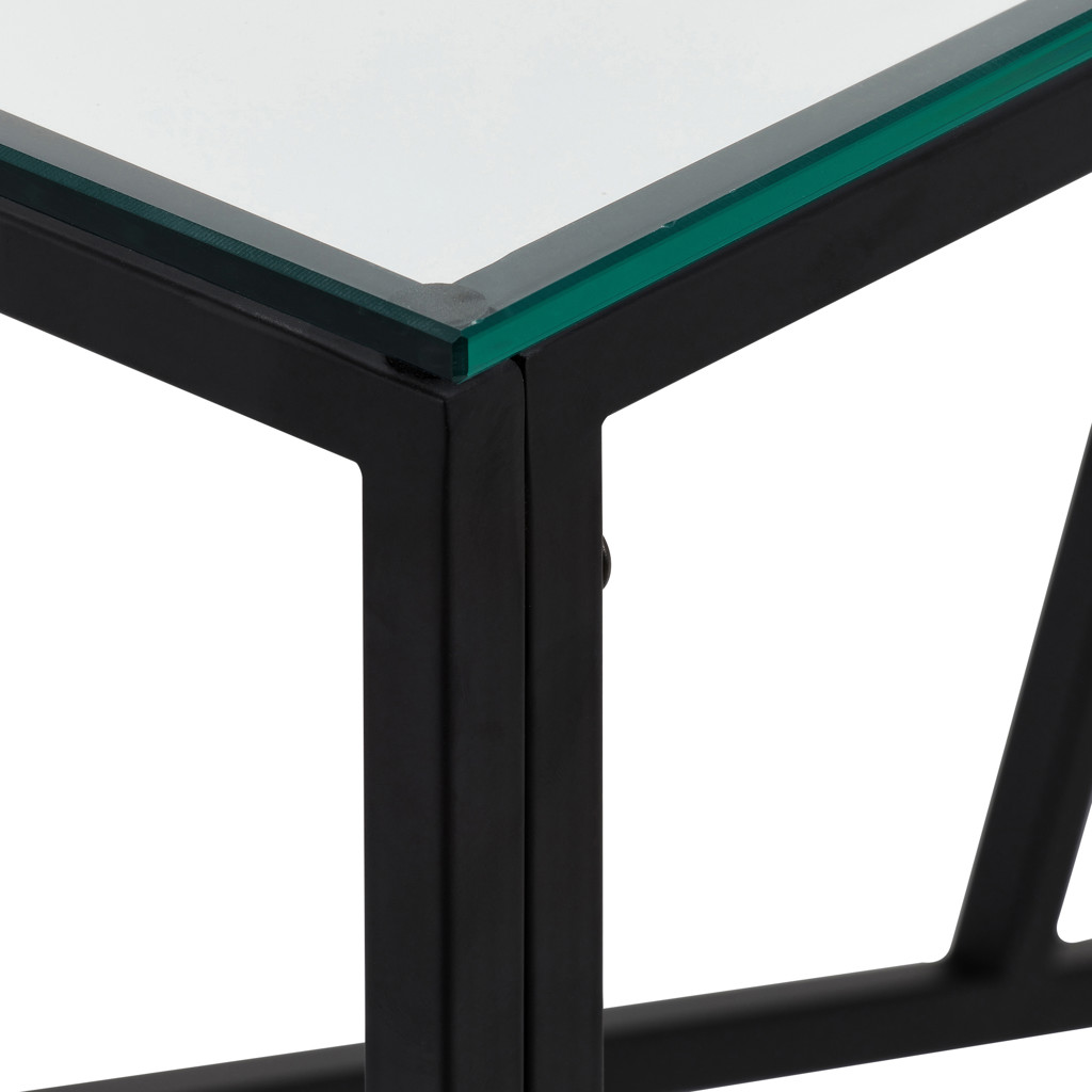 Table console avec dessus en verre