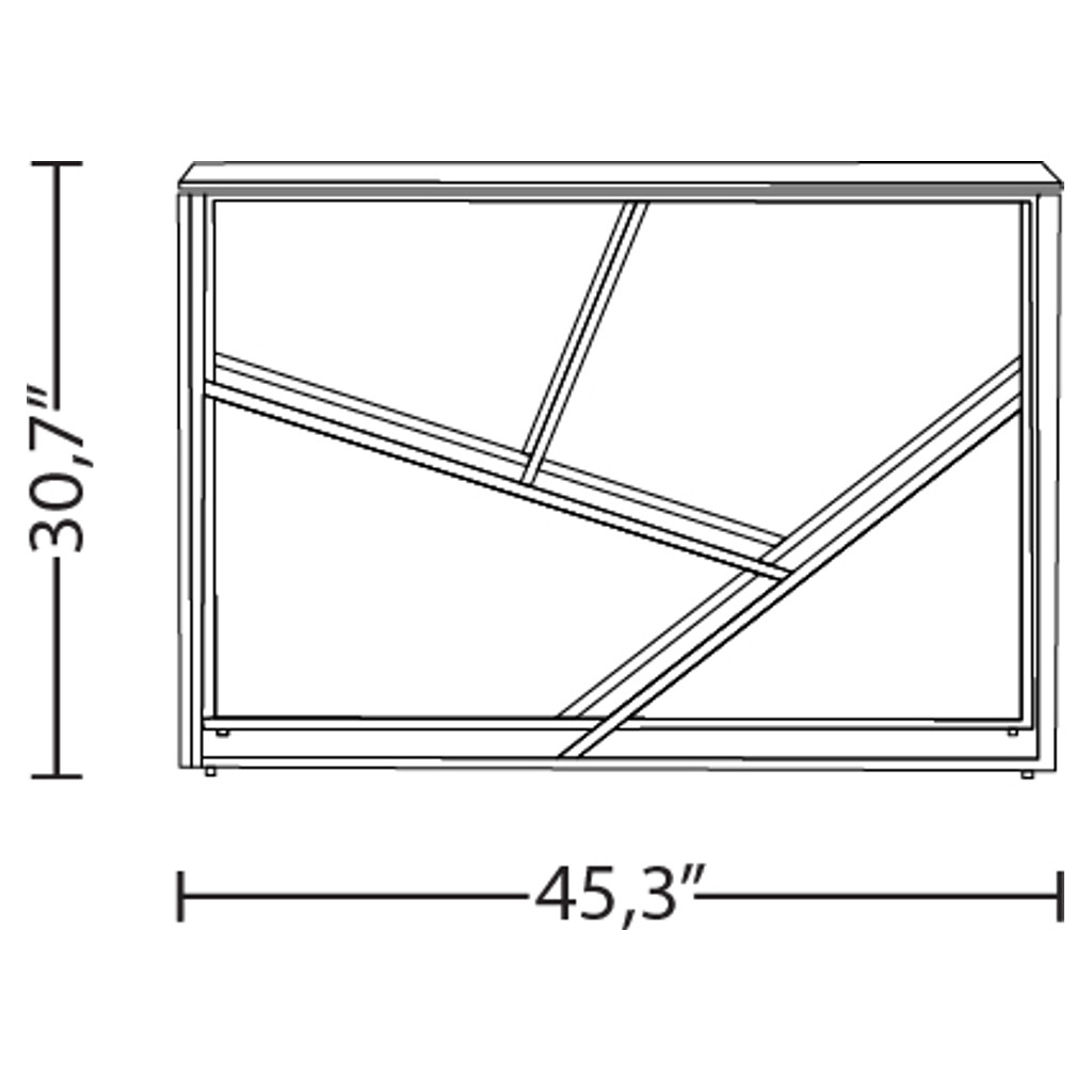 Table console avec dessus en verre