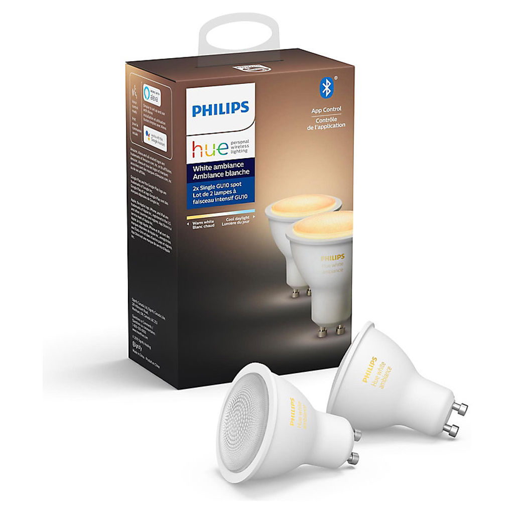 Ensemble de 2 ampoules GU10 Hue Philips