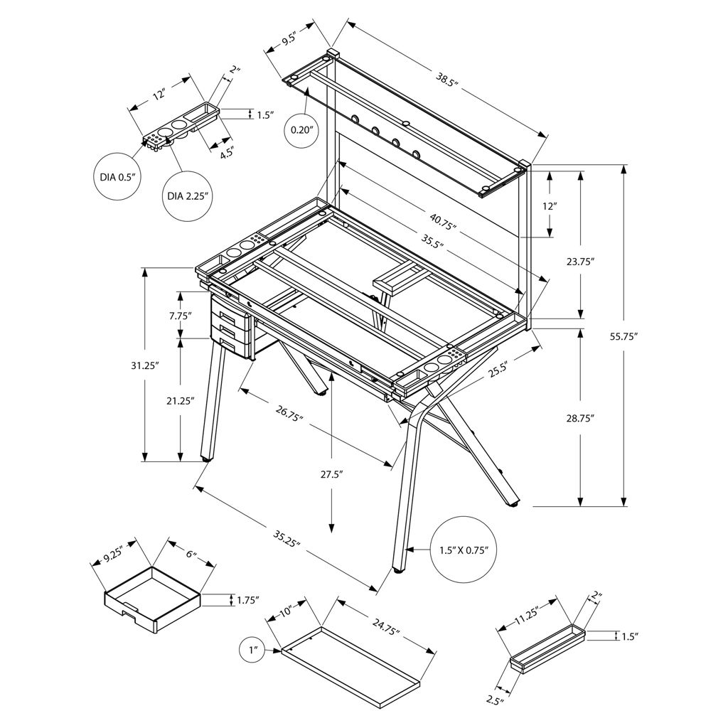 Table de travail à dessin