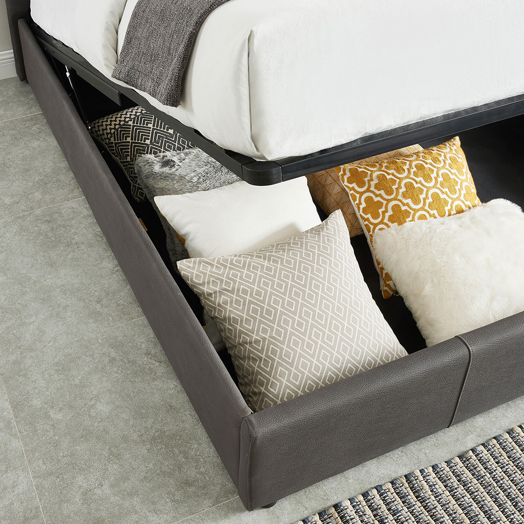 Upholstered Bed with Storage Space (King)