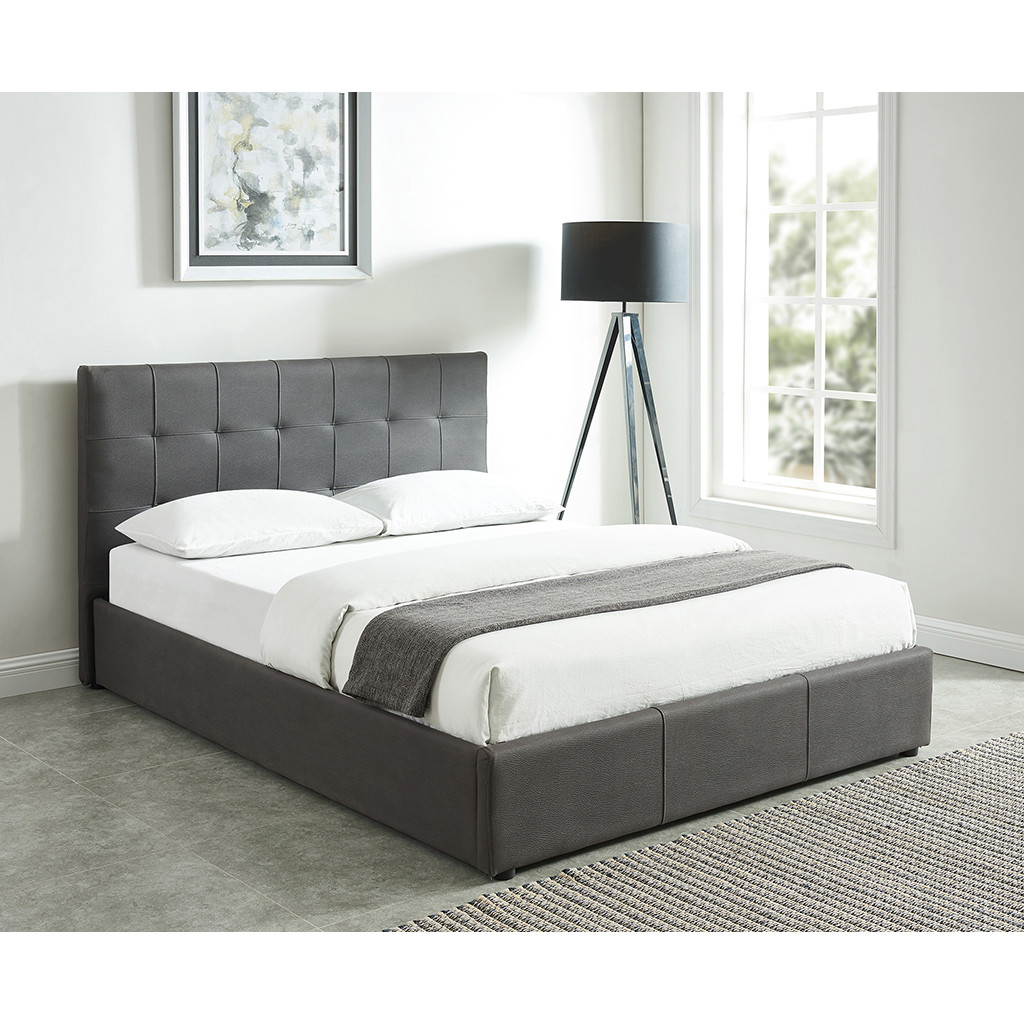 Upholstered Bed with Storage Space (King)