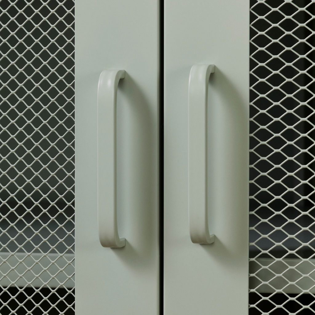 Meuble de rangement avec portes grillagées en métal