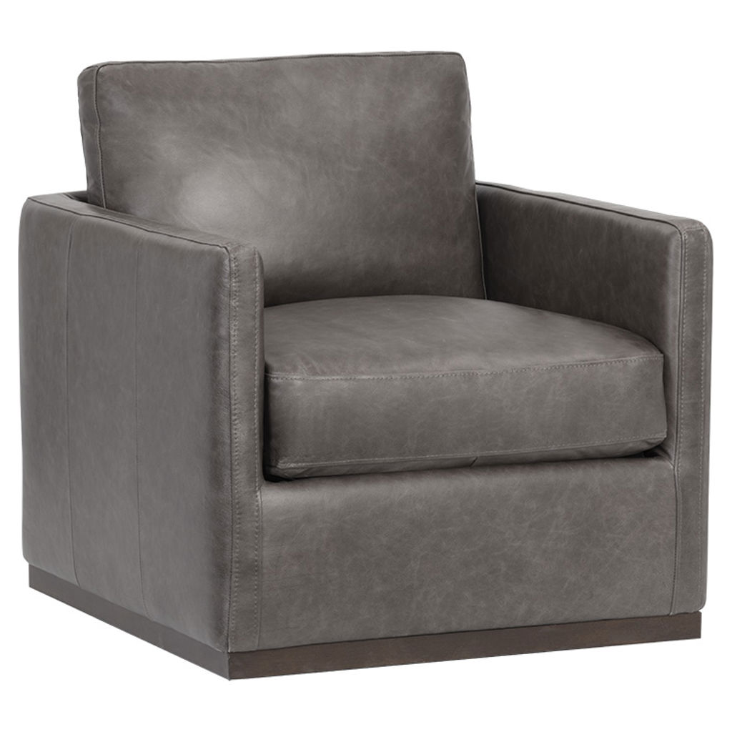 Fauteuil pivotant en cuir - Portman