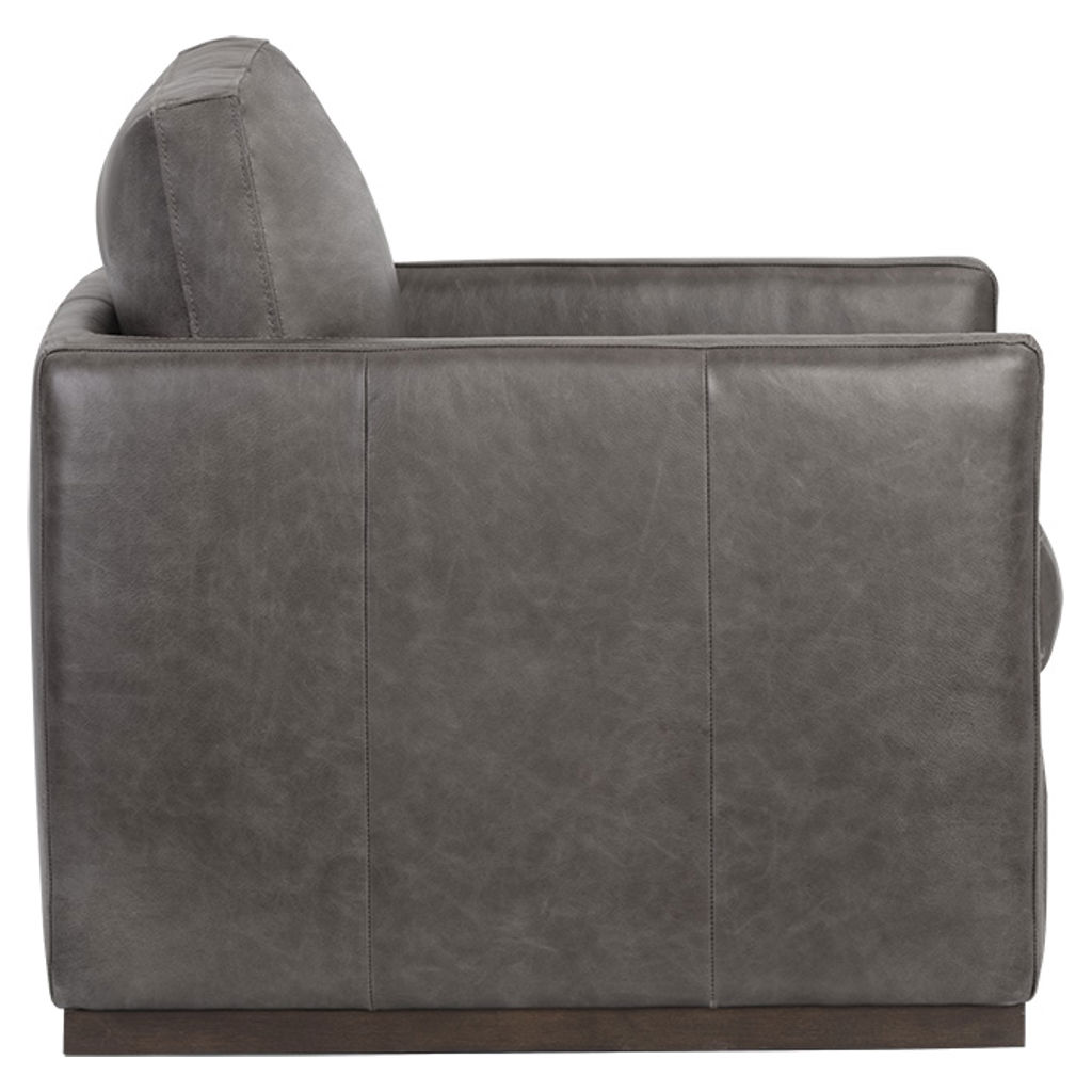 Fauteuil pivotant en cuir - Portman