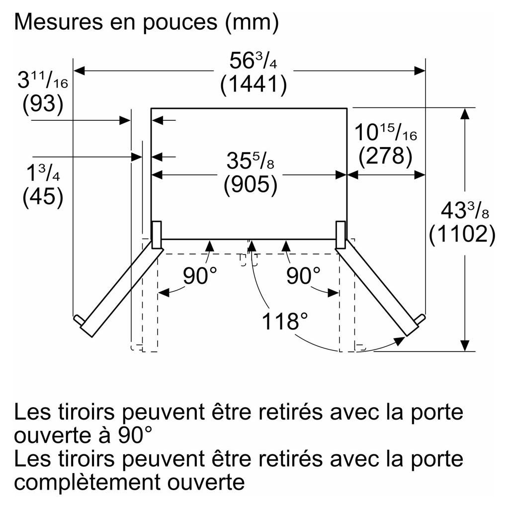 Réfrigérateur à double porte 20.8 pi3