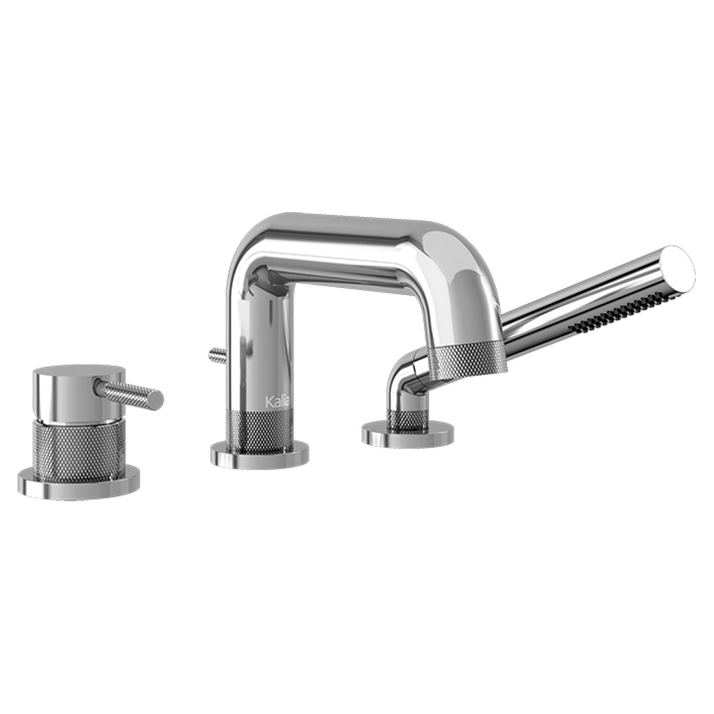 3-piece bathtub faucet with Preciso shower with raw - Chrome