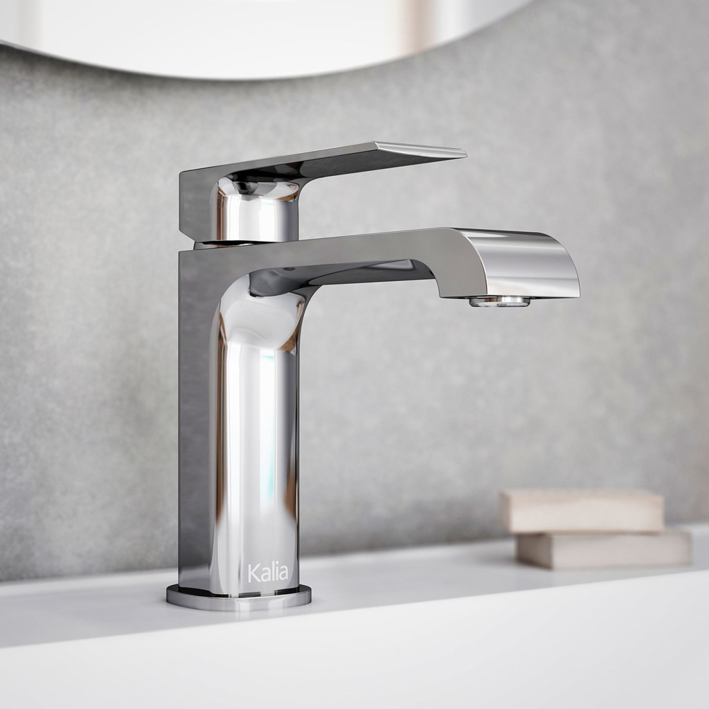 Sobrio single hole basin faucet with pressure drain and overflow - Chrome