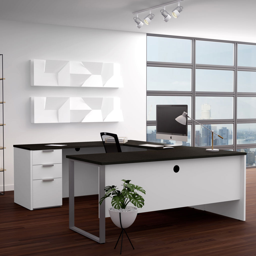 Bureau de direction en U avec caisson - Pro-Concept