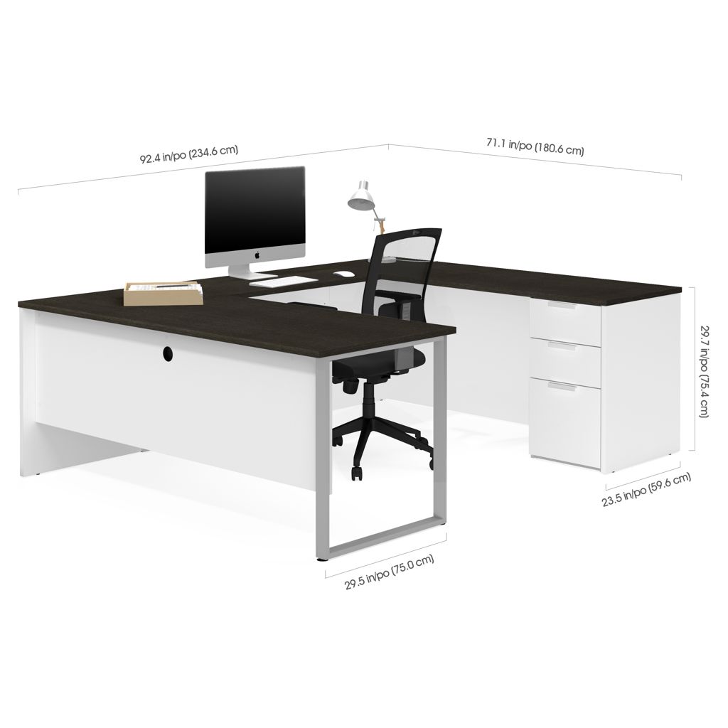 Bureau de direction en U avec caisson - Pro-Concept