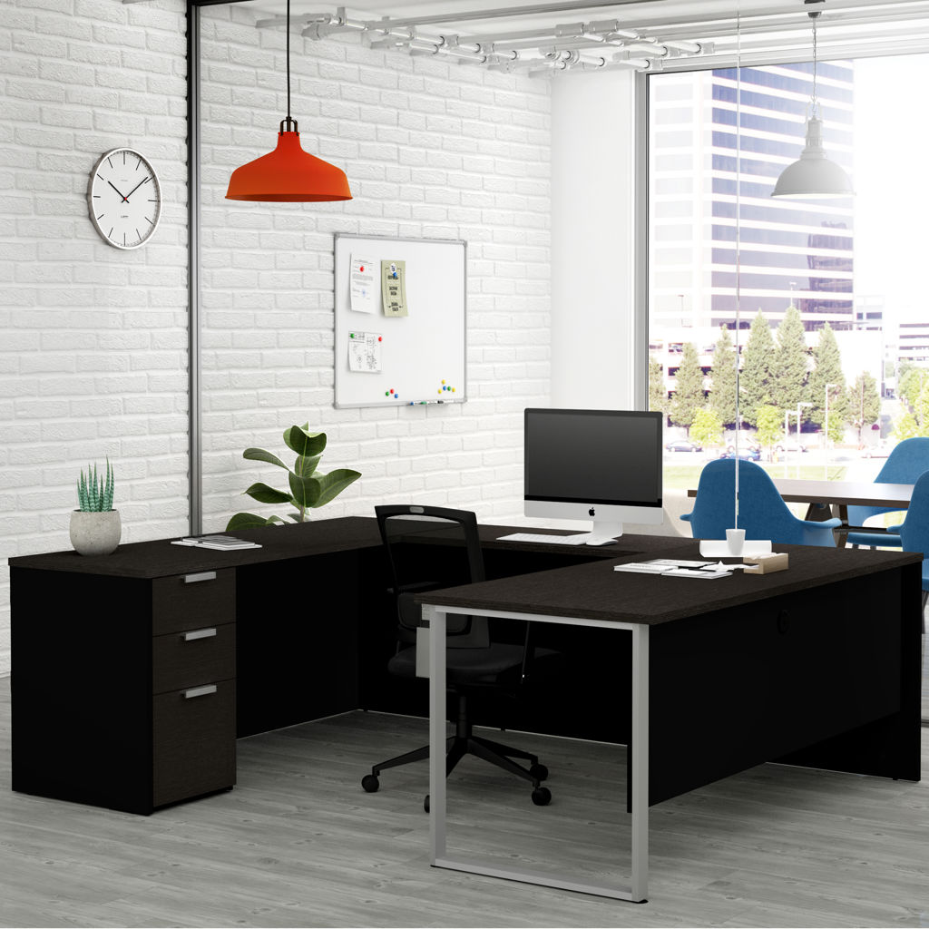 Bureau de direction en U avec caisson - Pro-Concept