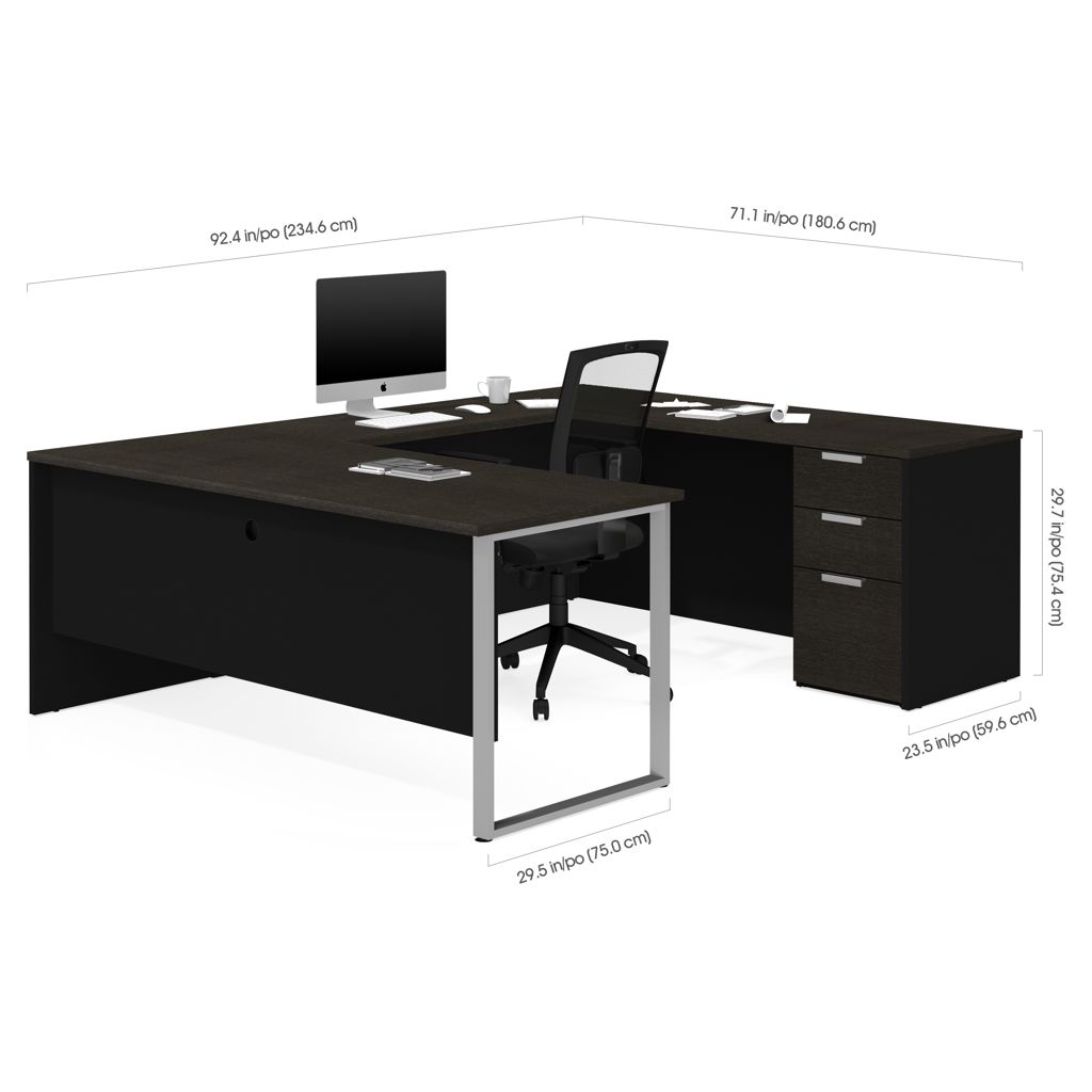 Bureau de direction en U avec caisson - Pro-Concept