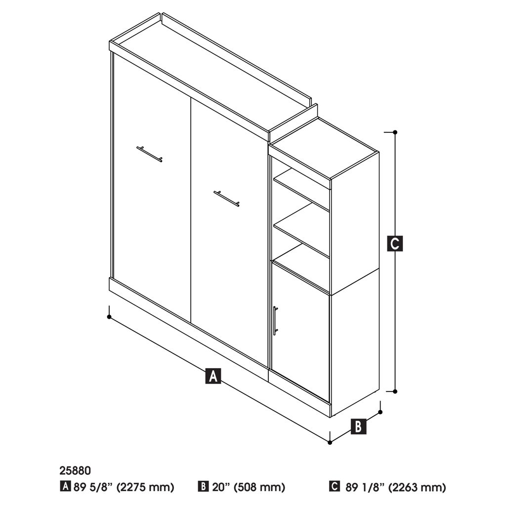 Nebula Murphy Bed (Queen) with a Storage Unit