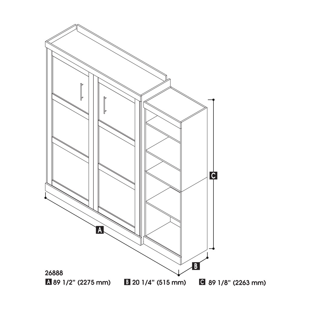 Ensemble cabinet de lit Pur - Grand, unité de rangement