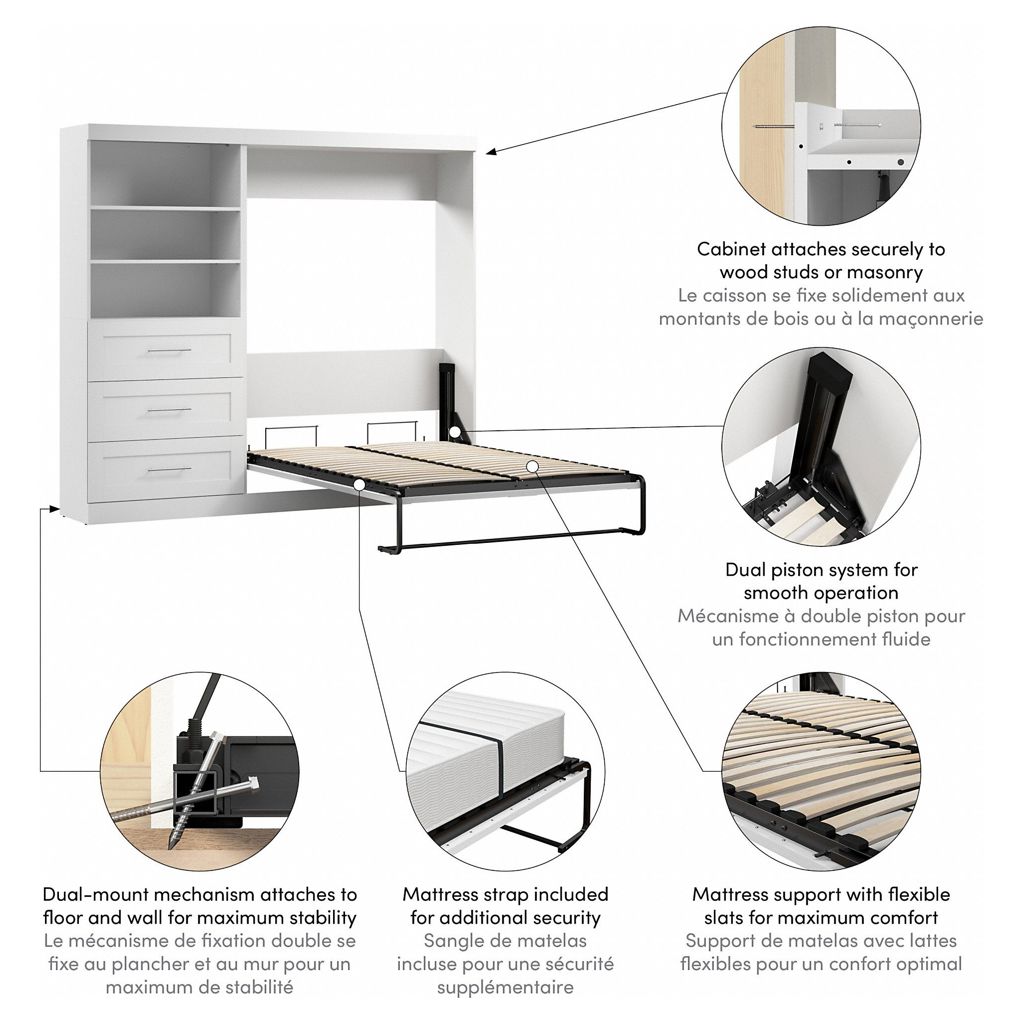 Ensemble cabinet de lit Double, unité de rangement