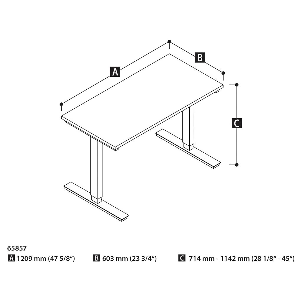 Bureau assis-debout 24 x 48 po