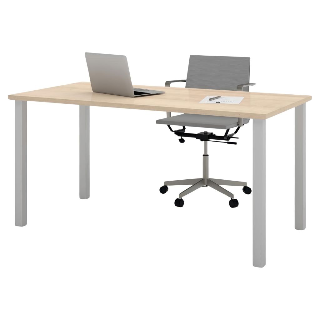 Table de bureau 30 x 60 po avec pattes de métal carrées