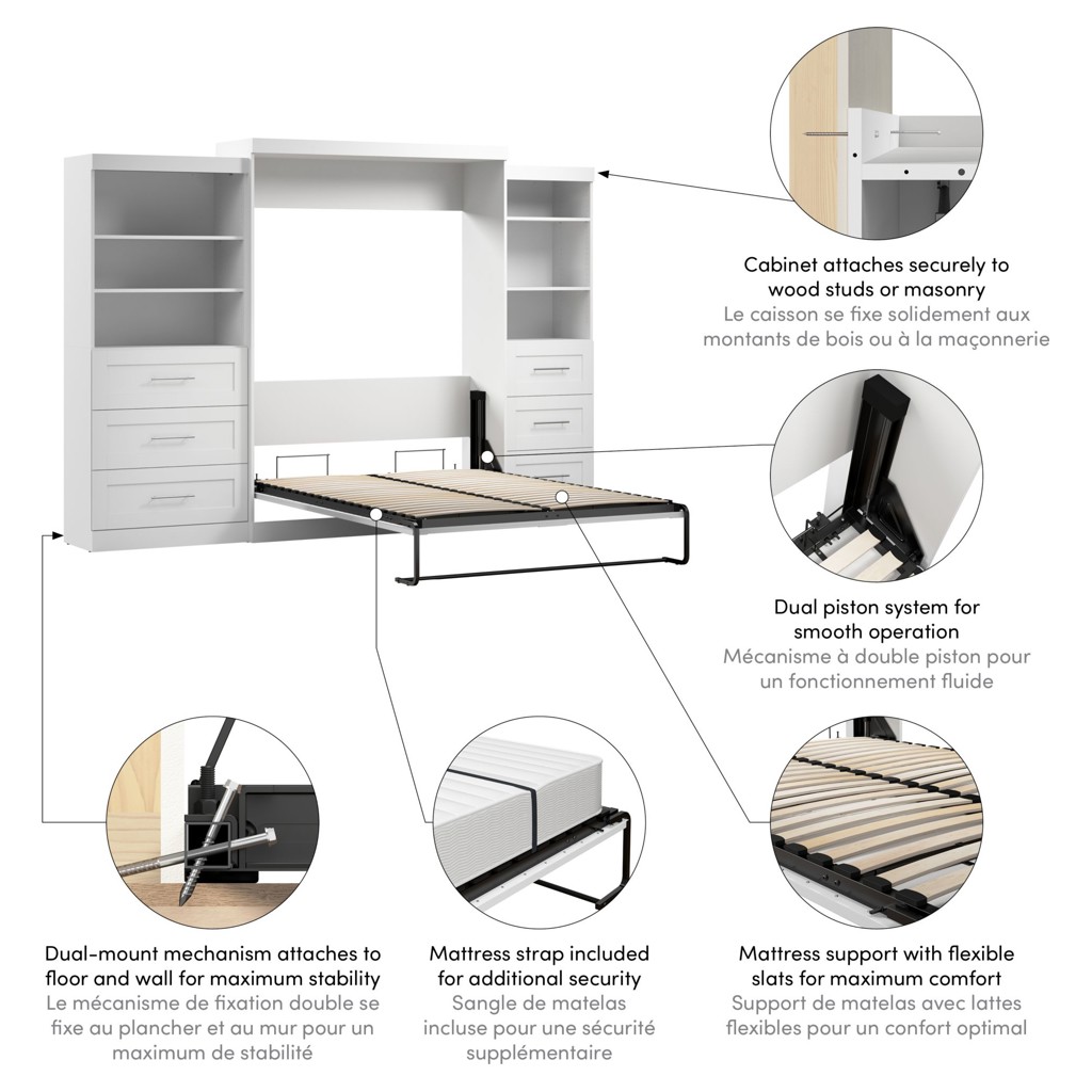 Lumina Murphy (Queen) Bed with 2 Storage Units