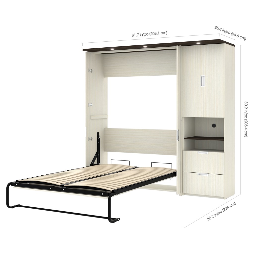 Lumina Murphy Bed (Double) with Desk and a Storage Unit