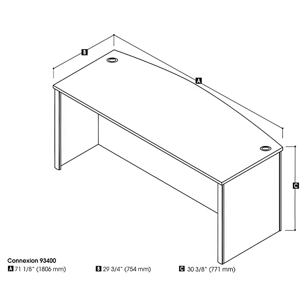 Bureau sans caisson