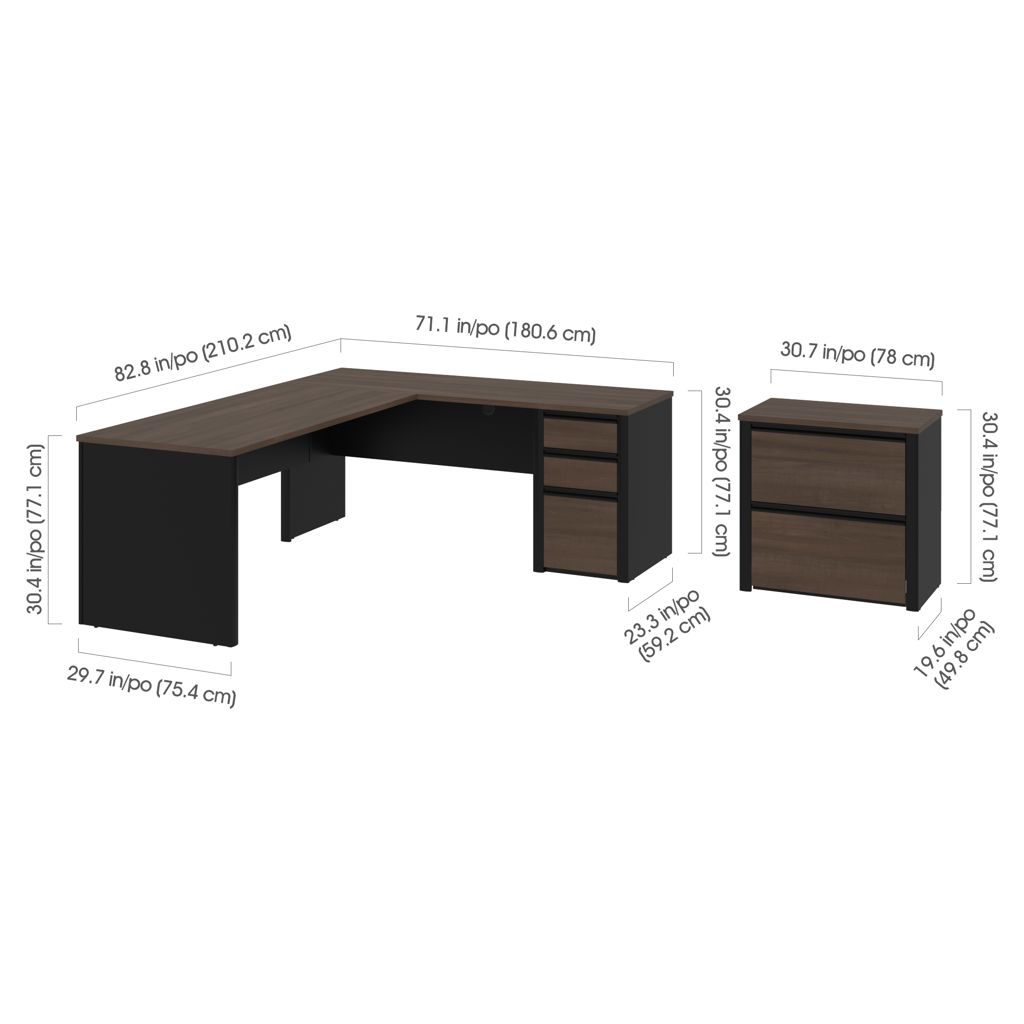 Ensemble de bureaux sectionnels avec classeur