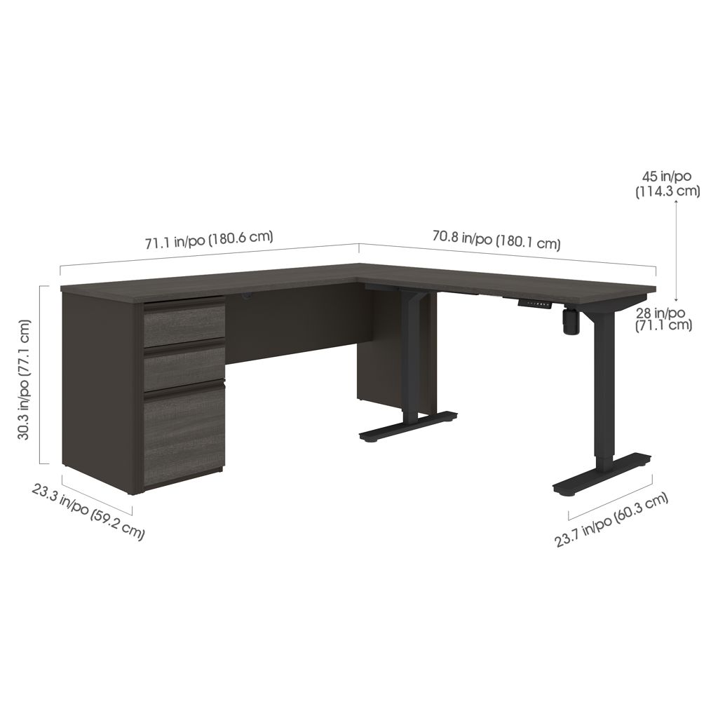 Ensemble bureau assis-debout et un bureau