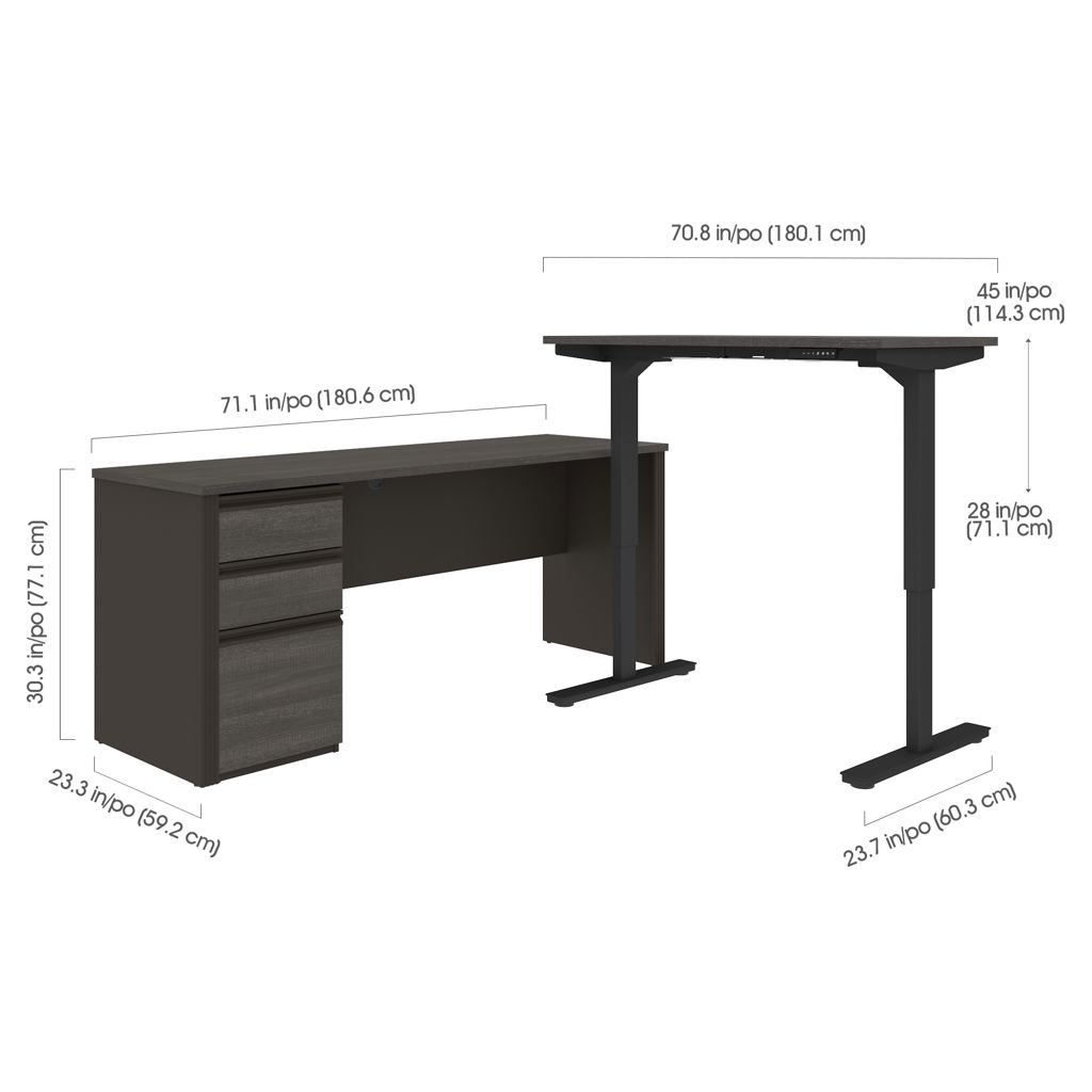 Ensemble bureau assis-debout et un bureau