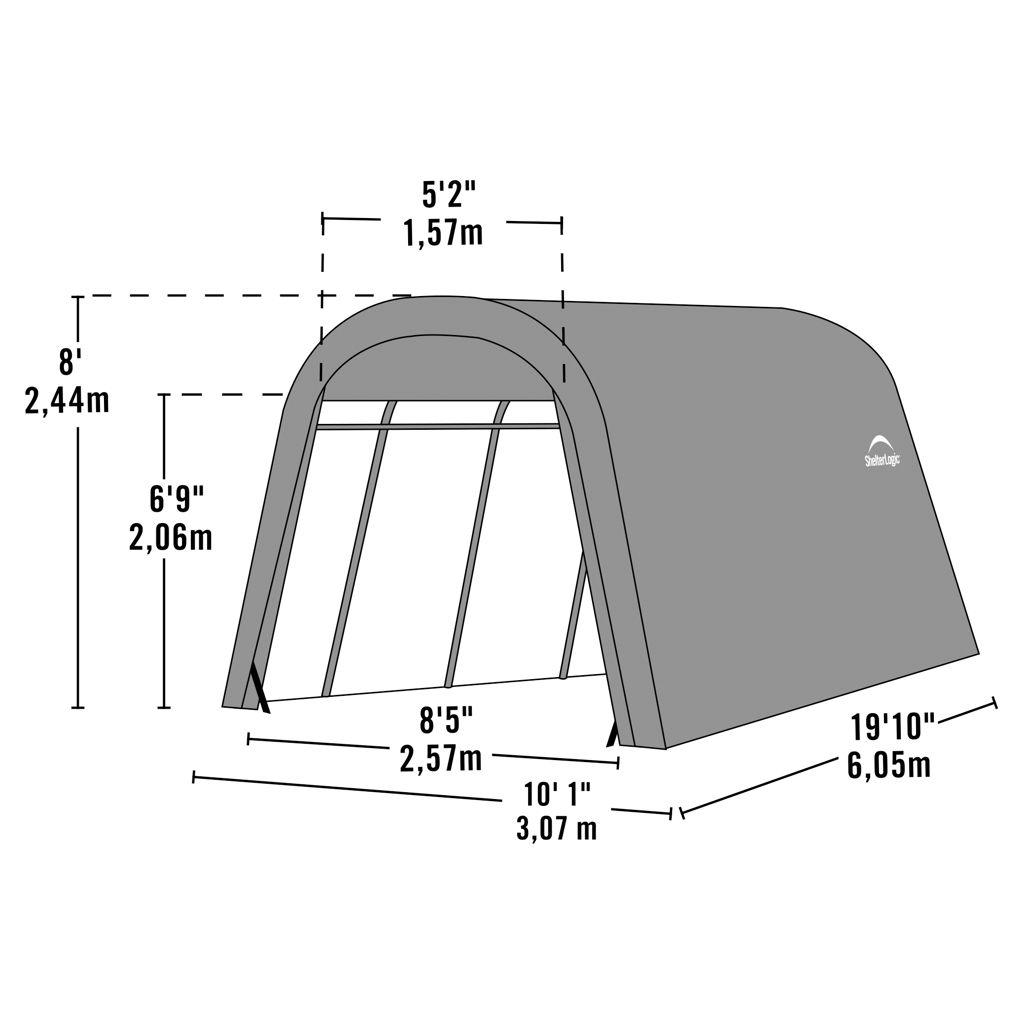 Abri d'auto 10 x 20 pi