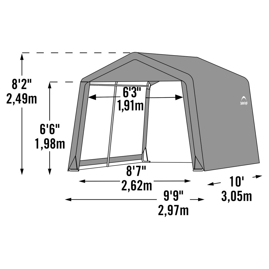 Abri utilitaire 10 x 10 pi