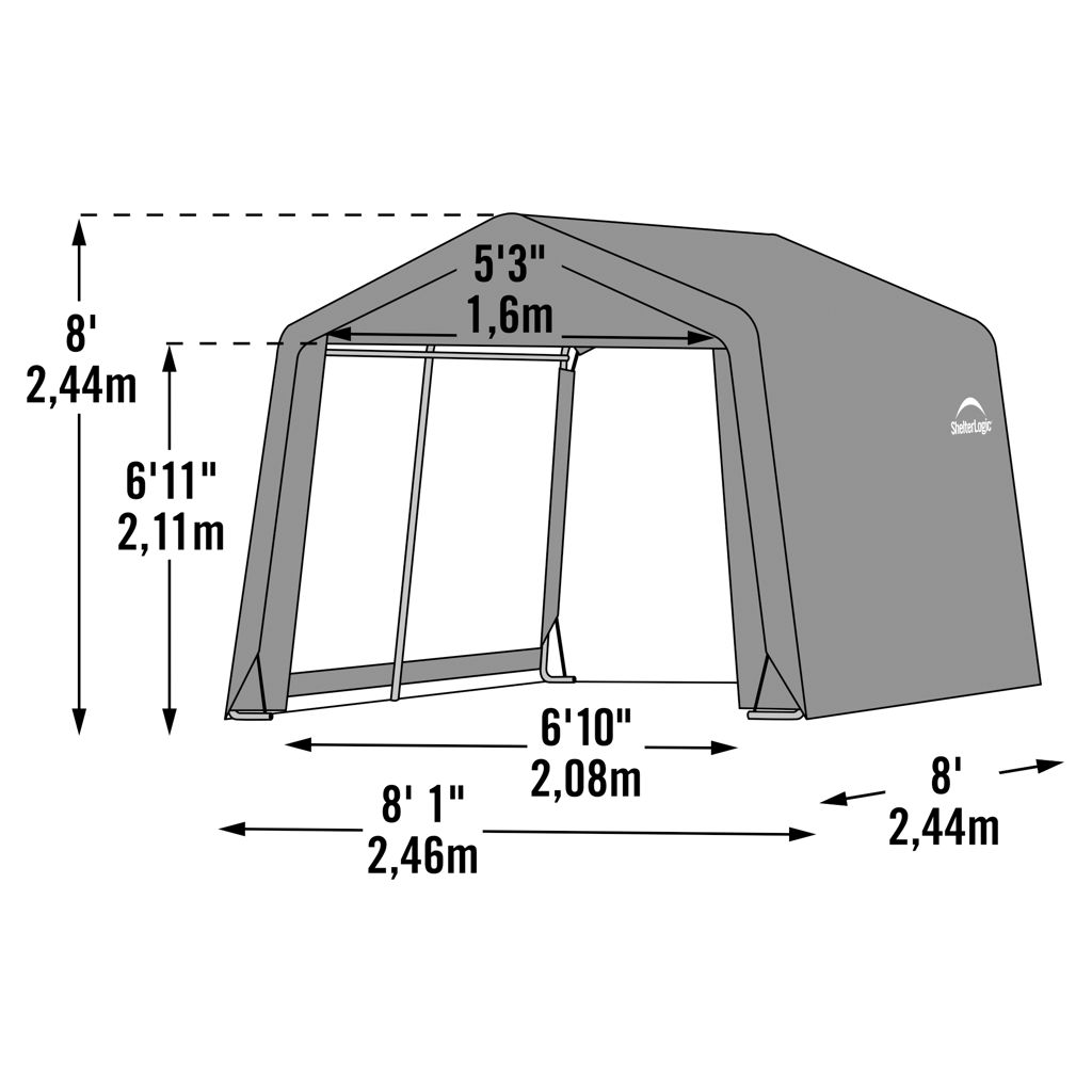 Abri utilitaire 8 x 8 pi