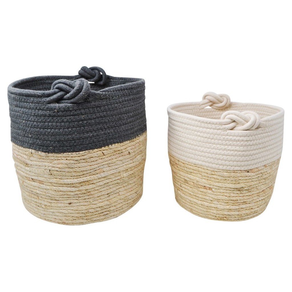 2 BASKETS (1-GREY/1-NATURAL)