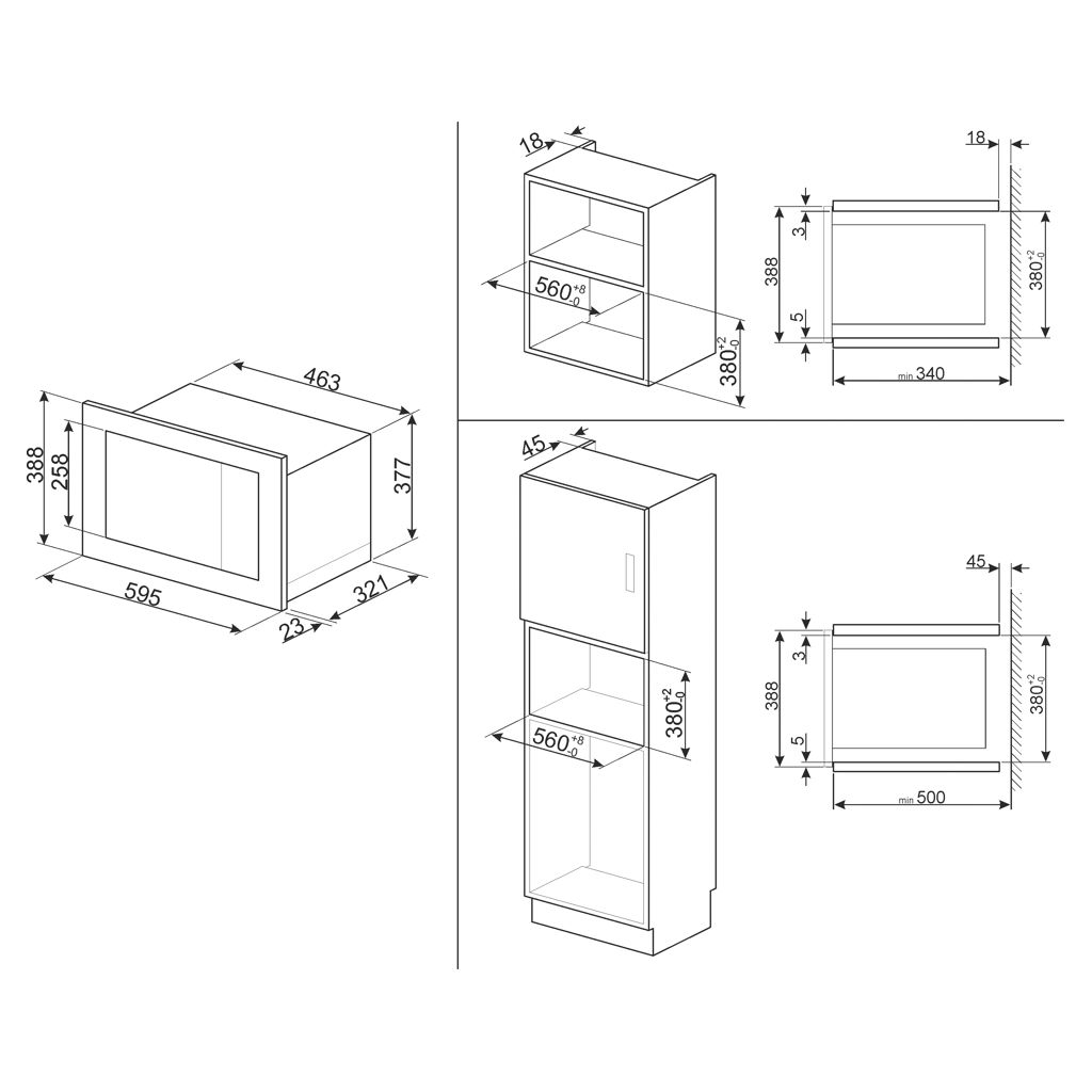 0.71 cu. ft. 1000W Built-in Combination Microwave, 8 Automatic Programs