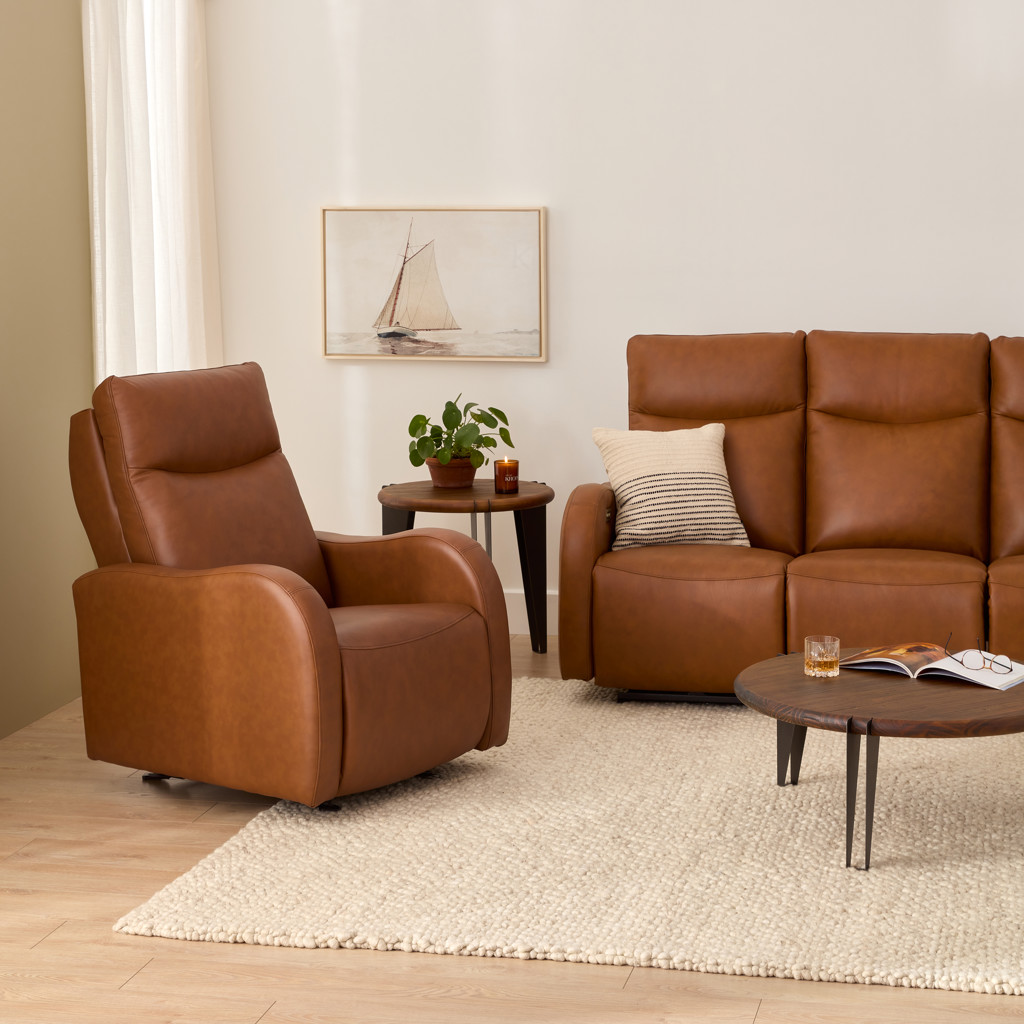 Laurence Leather and Faux Leather Rocker Recliner