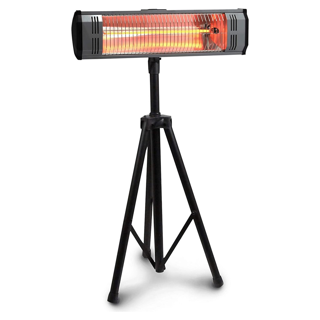 Electric patio heater on stand